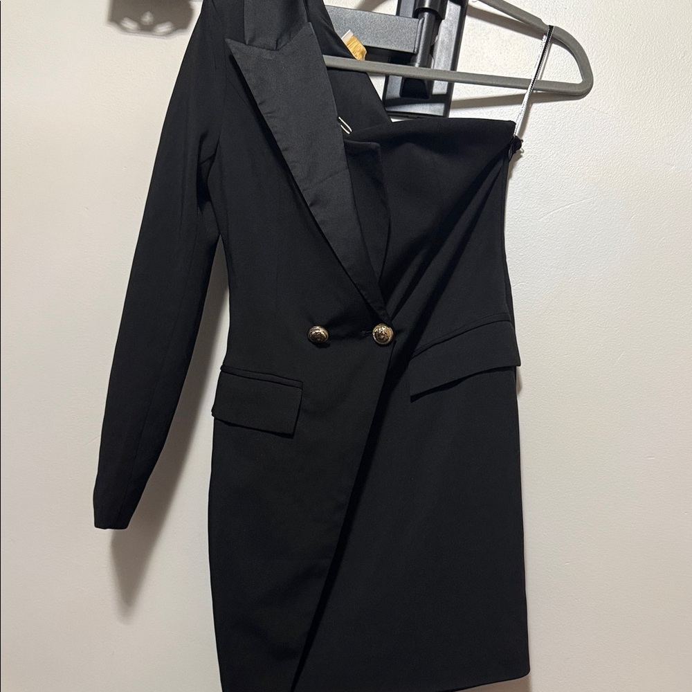 Chic Black Women's Blazer Dress